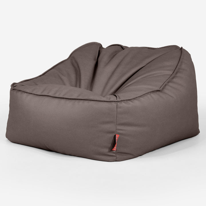 Pufa fotel Sloucher - Skóra wegańska Czekolada 03
