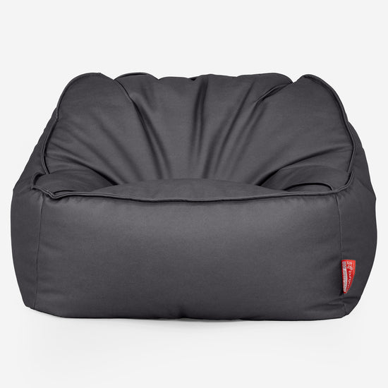 Pufa fotel Sloucher - Skóra wegańska Czerń 01