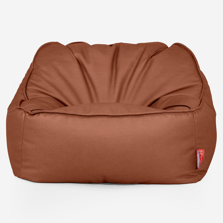 Pufa fotel Sloucher - Skóra wegańska Kasztan 01