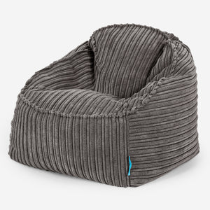 Pufa Sloucher dla dzieci 2-6 lat - Klasyczny sztruks Grafit szarość