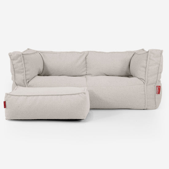 Sofa 2-osobowa pufa Albert - Boucle Kość słoniowa_02