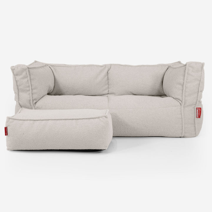 Sofa 2-osobowa pufa Albert - Boucle Kość słoniowa_02