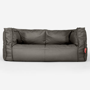 Sofa 2-osobowa pufa Albert - Skóra wegańska Szarość