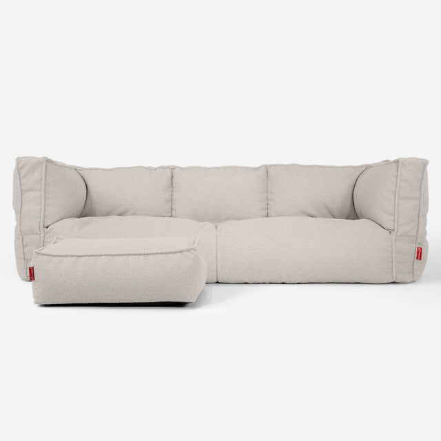 Sofa 3-osobowa pufa Albert - Boucle Kość słoniowa_02