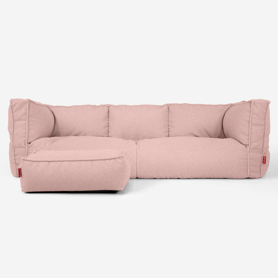 Sofa 3-osobowa pufa Albert - Boucle Róż_02