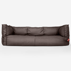 Sofa 3-osobowa pufa Albert - Skóra wegańska Czekolada