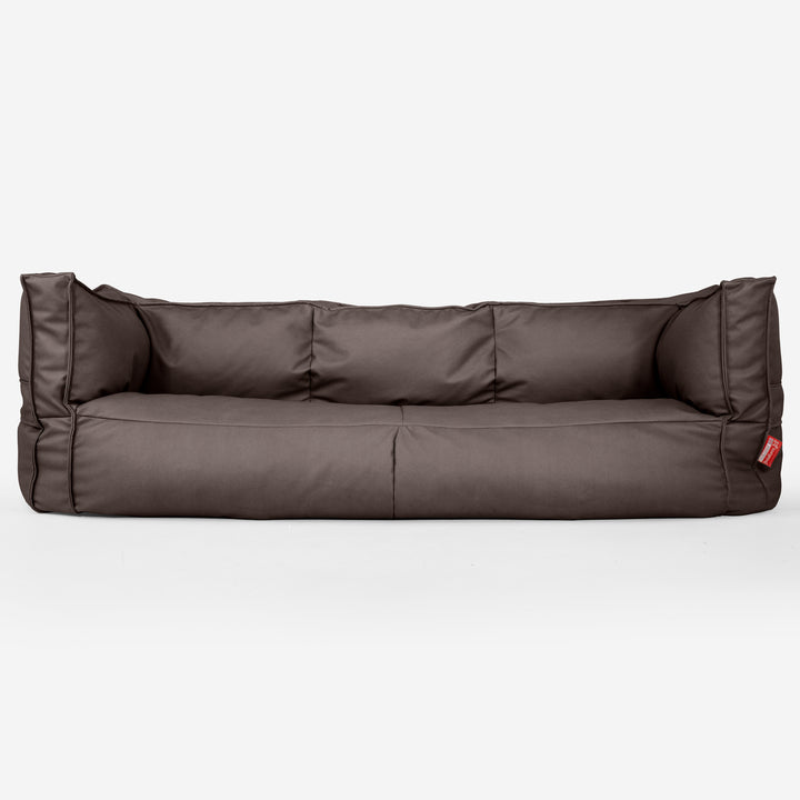 Sofa 3-osobowa pufa Albert - Skóra wegańska Czekolada 01
