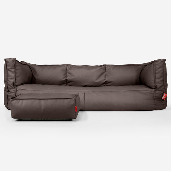 Sofa 3-osobowa pufa Albert - Skóra wegańska Czekolada 02