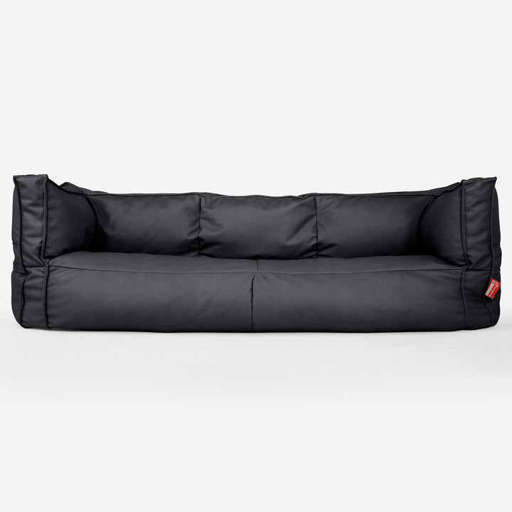Sofa 3-osobowa pufa Albert - Skóra wegańska Czerń 01