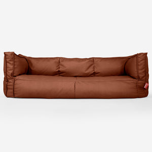Sofa 3-osobowa pufa Albert - Skóra wegańska Kasztan