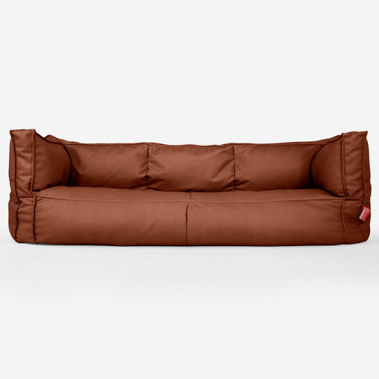 Sofa 3-osobowa pufa Albert - Skóra wegańska Kasztan 01