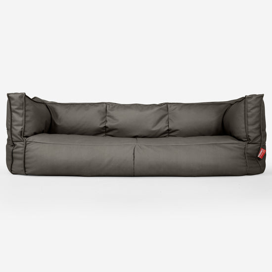 Sofa 3-osobowa pufa Albert - Skóra wegańska Szarość 01