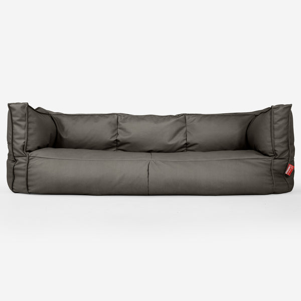 Sofa 3-osobowa pufa Albert - Skóra wegańska Szarość 01