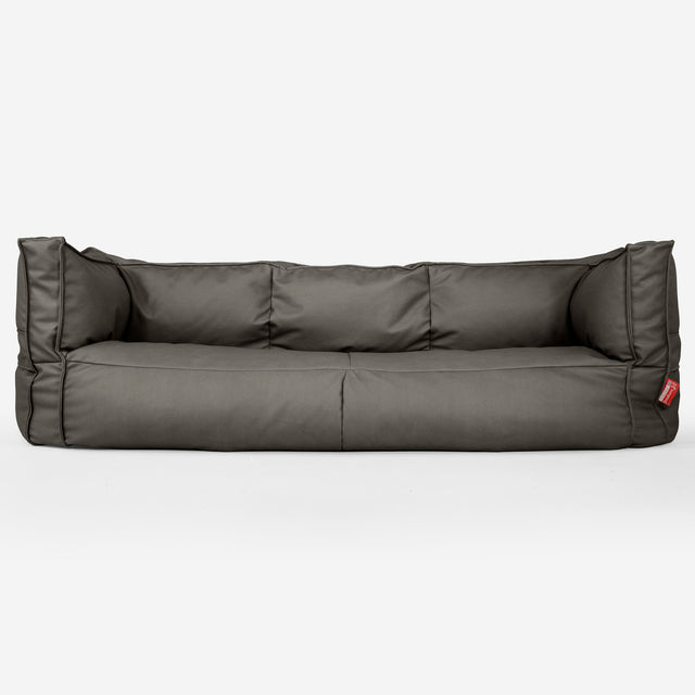 Sofa 3-osobowa pufa Albert - Skóra wegańska Szarość 01
