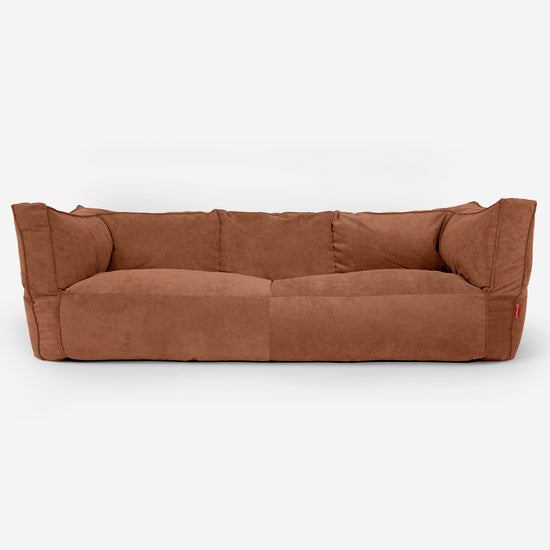 Sofa 3-osobowa pufa Albert - Sztruks wąski prążek Bursztyn 01