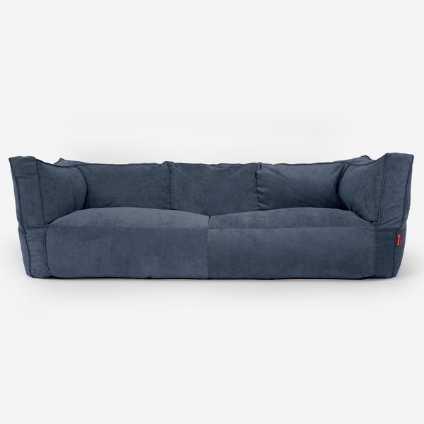Sofa 3-osobowa pufa Albert - Sztruks wąski prążek Granat 01