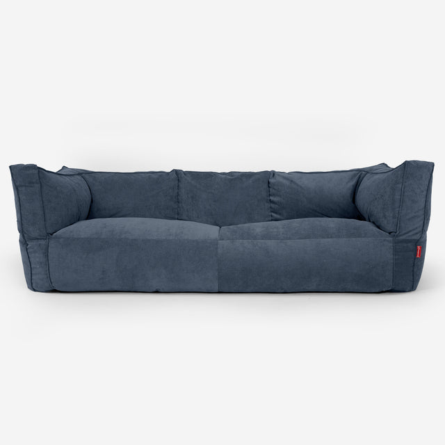 Sofa 3-osobowa pufa Albert - Sztruks wąski prążek Granat 01