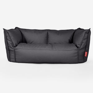 Sofa pufa Ruben - Skóra wegańska Czerń