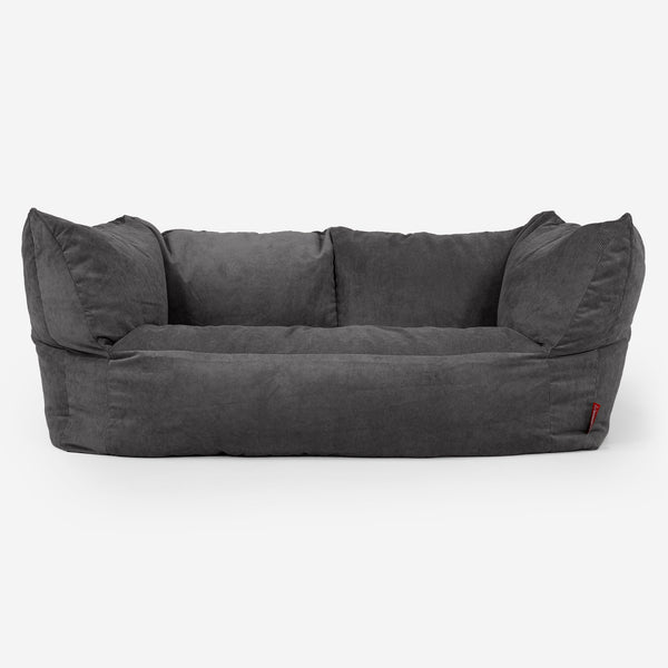 Sofa pufa Ruben - Sztruks wąski prążek Antracytowa szarość 01
