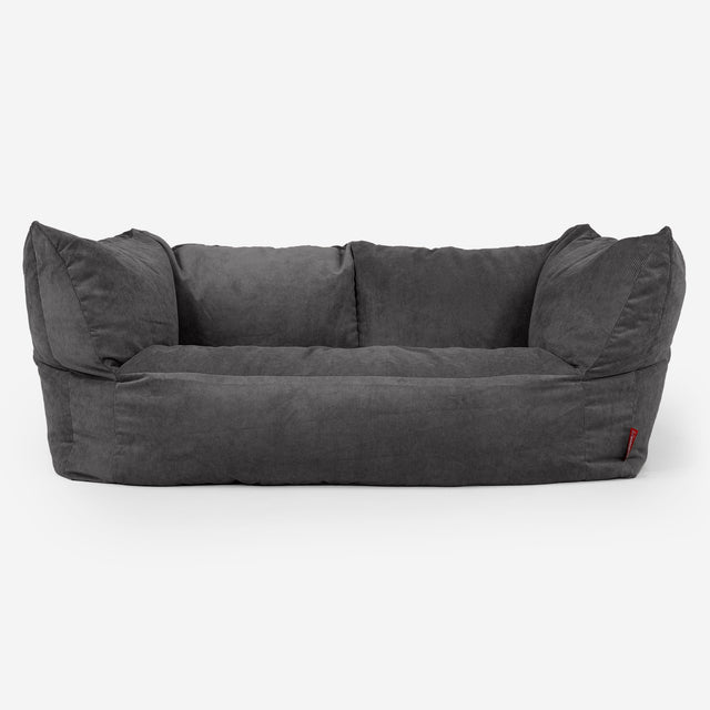 Sofa pufa Ruben - Sztruks wąski prążek Antracytowa szarość 01