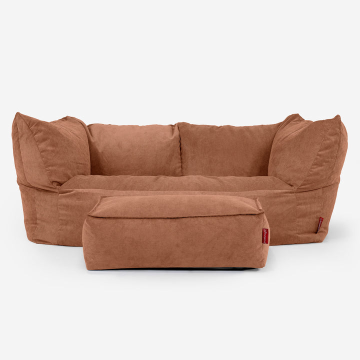 Sofa pufa Ruben - Sztruks wąski prążek Bursztyn 02