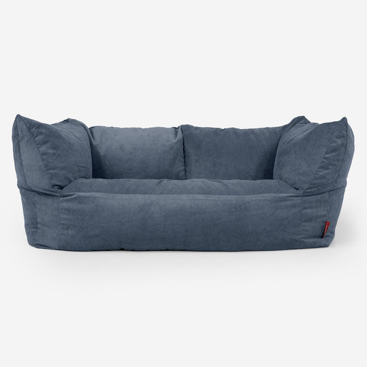 Sofa pufa Ruben - Sztruks wąski prążek Granat 01