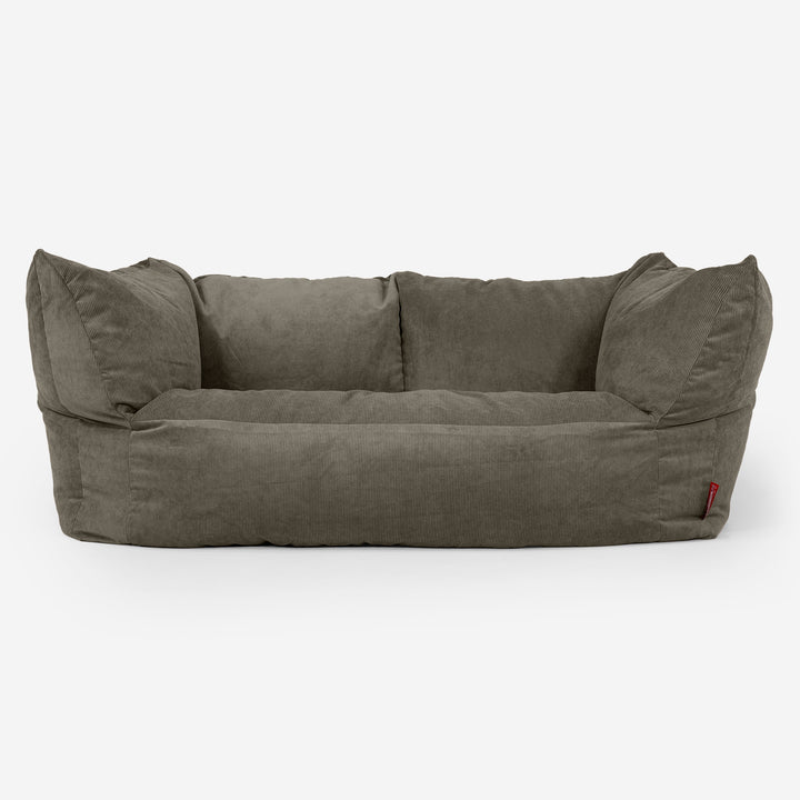 Sofa pufa Ruben - Sztruks wąski prążek Oliwka 01