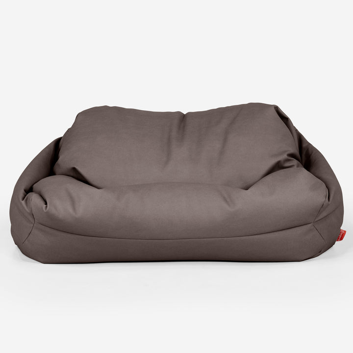 Sofa pufa Sabine - Skóra wegańska Czekolada 02