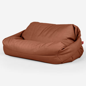 Sofa pufa Sabine - Skóra wegańska Kasztan