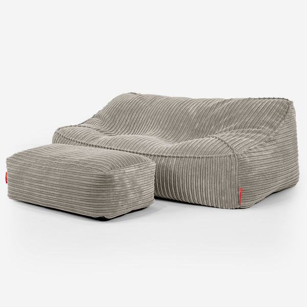 Sofa pufa Sloucher - Klasyczny sztruks Mysi 03