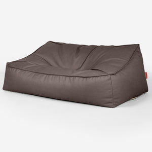 Sofa pufa Sloucher - Skóra wegańska Czekolada