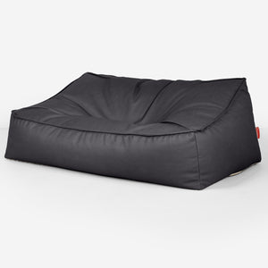 Sofa pufa Sloucher - Skóra wegańska Czerń