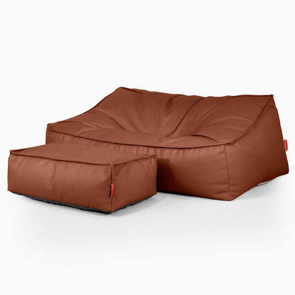 Sofa pufa Sloucher - Skóra wegańska Kasztan 03