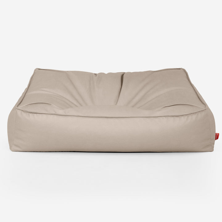 Sofa pufa Sloucher - Skóra wegańska Kość słoniowa 01
