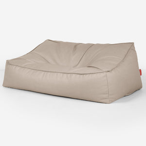 Sofa pufa Sloucher - Skóra wegańska Kość słoniowa