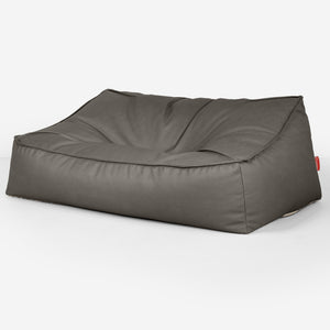 Sofa pufa Sloucher - Skóra wegańska Szarość