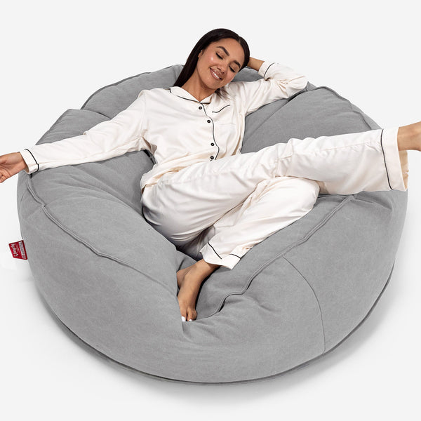 Sofa pufa XXL Mega Mammoth - Sprany dżins Cyna 01