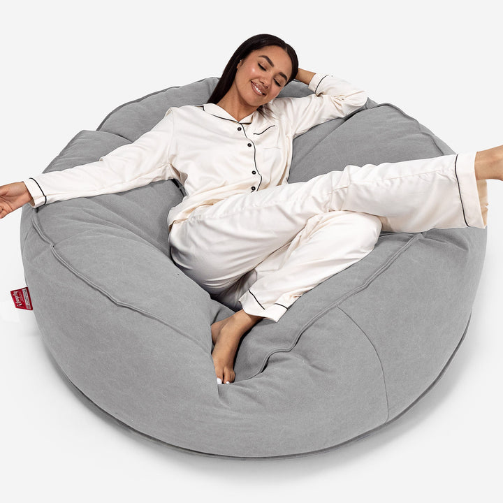 Sofa pufa XXL Mega Mammoth - Sprany dżins Cyna 01