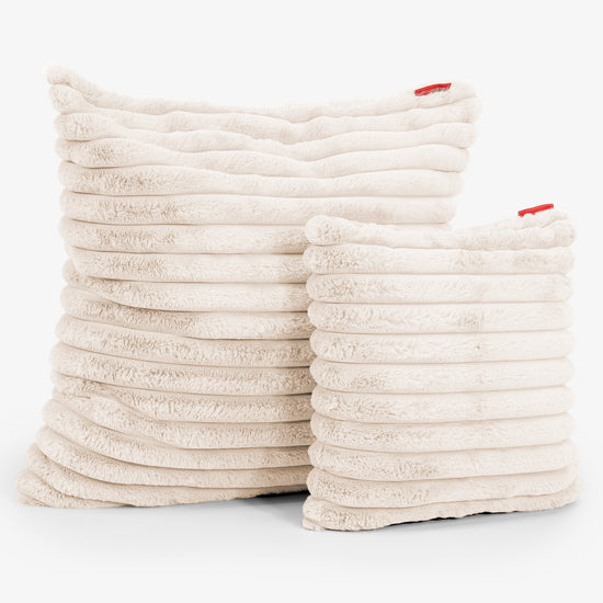 Poszewka na poduszkę ozdobna 47 x 47cm - Sztruks ultra plusz Śmietanka 02