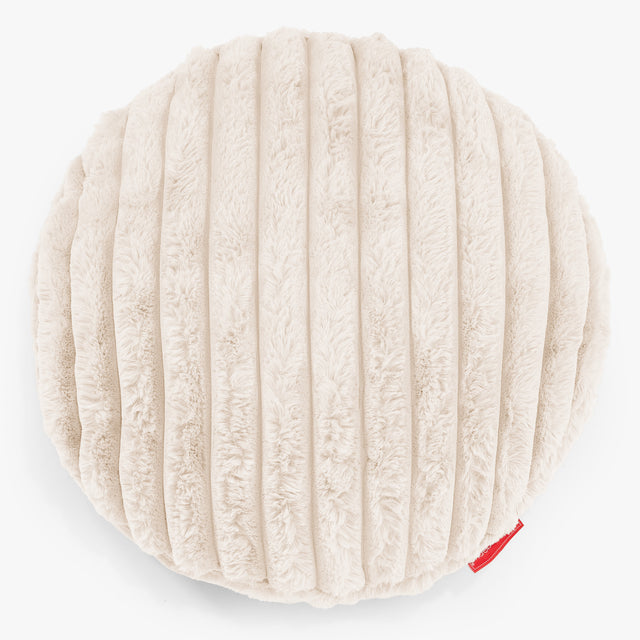 Poszewka na poduszkę ozdobna okrągła 50cm - Sztruks ultra plusz Śmietanka 01
