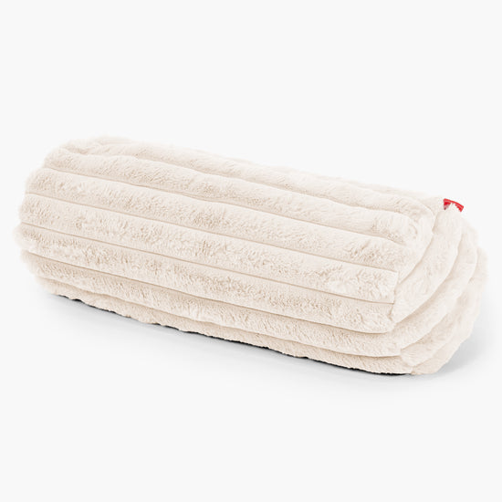 Poszewka na poduszkę ozdobna wałek 20 x 55cm - Sztruks ultra plusz Śmietanka 01