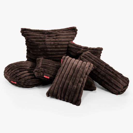 Poszewka na poduszkę ozdobna wałek 20 x 55cm - Sztruks ultra plusz Sobolowy 03