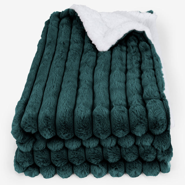 Narzuta / koc Sherpa - Sztruks ultra plusz Turkus 01