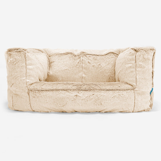 Sofa pufa dla dzieci Albert 2-6 lat - Sztuczne futerko z królika Biel 01