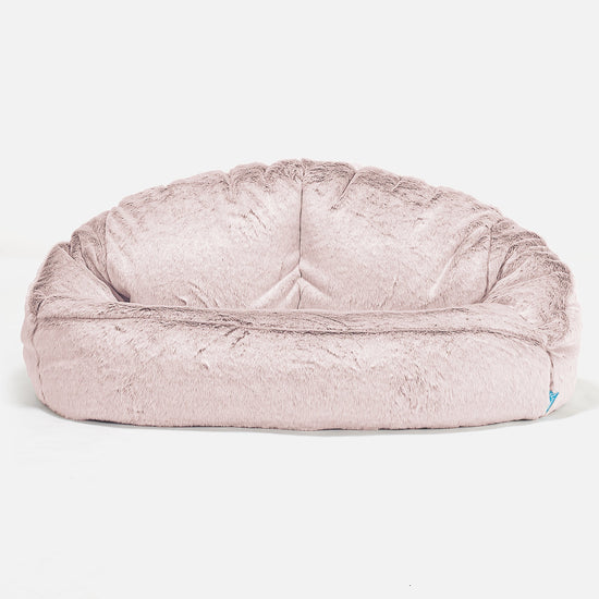 Sofa pufa dla dzieci Bubble 2-6 lat - Sztuczne futerko z królika Łosoś 01