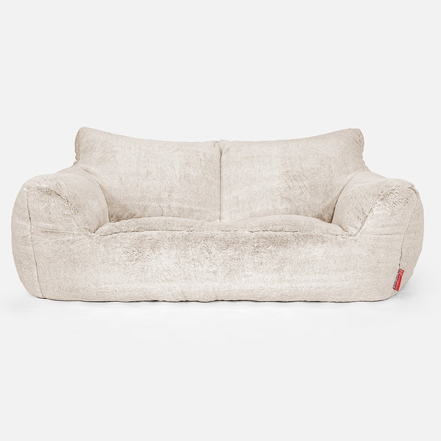 Sofa pufa Josephine - Sztuczne futerko z królika Biel 01
