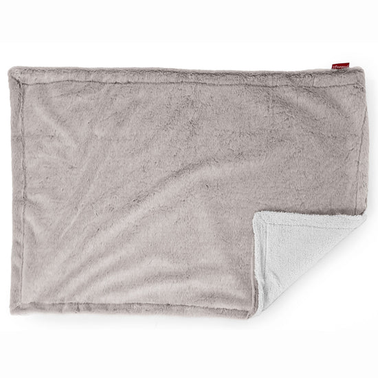 Narzuta / koc Sherpa - Sztuczne futerko z królika Jasna szarość 03