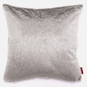 Poszewka na poduszkę ozdobna XL 70 x 70cm - Sztuczne futerko z królika Jasna szarość