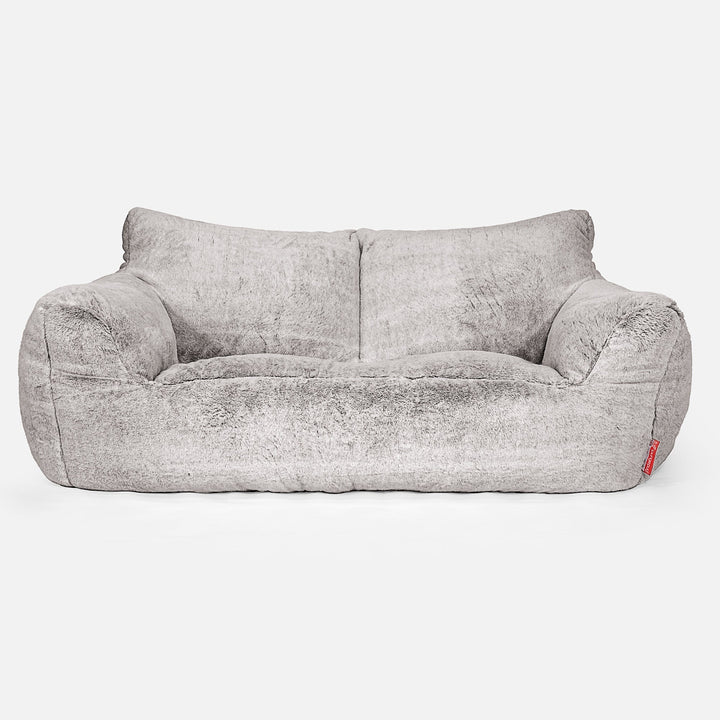 Sofa pufa Josephine - Sztuczne futerko z królika Jasna szarość 01