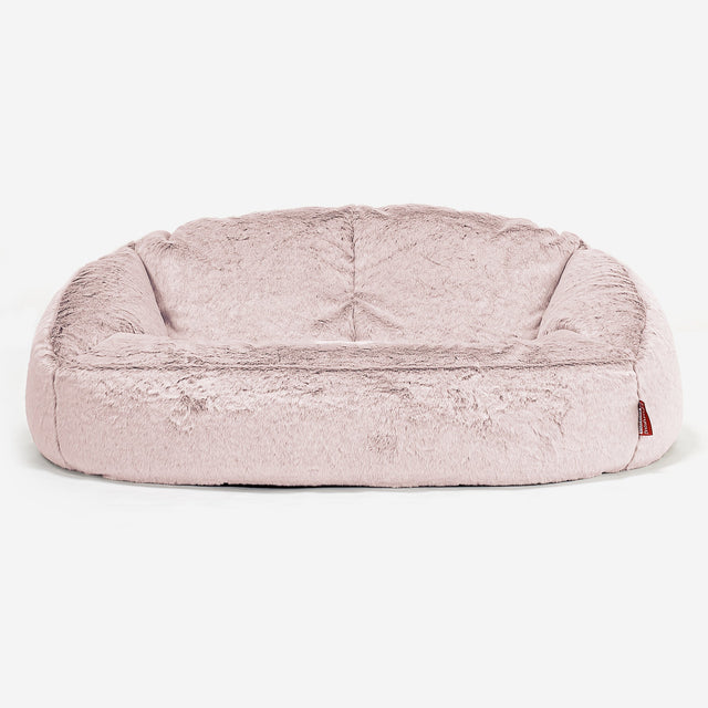 Sofa pufa Bubble - Sztuczne futerko z królika Łosoś 01